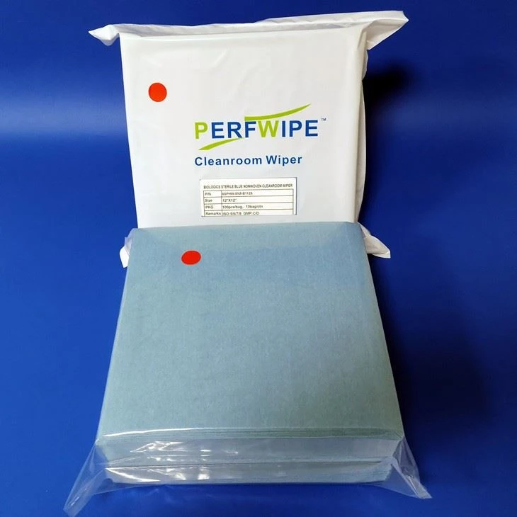 Sterile Blue Nonwoven Cleanroom Wipes